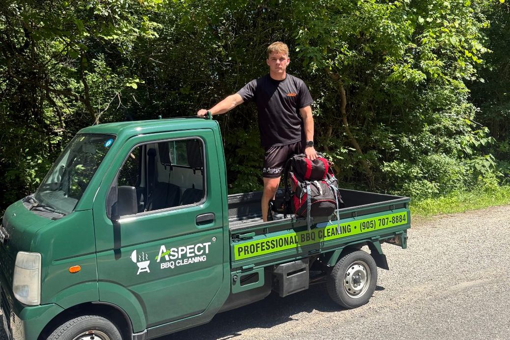 Jacob with the Aspect BBQ Cleaning truck